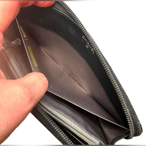 CHANEL Precious Symbols Black Patent Quilted Leather Zippy Wallet - Picture 11 of 13